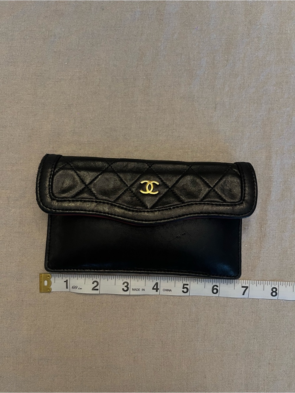 Vintage CHANEL Black Lambskin Clutch/Pouch - Picture 7 of 9